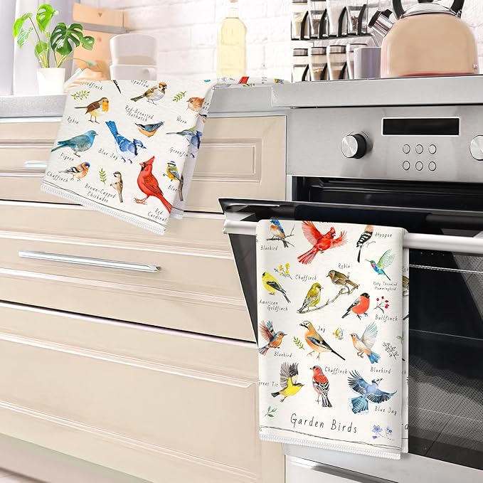 Birds Microfiber Kitchen Towels, Soft Absorbent Hand Towel 15.7 × 23.6 Inch, Thick Dish Cloth for Party Anniversary Holiday Decoration, Housewarming Gifts for Mom