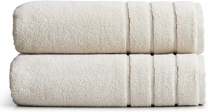 Springtree Home Luxury Turkish Cotton Bath Towels | 100% Turkish Cotton | Premium Bath Towels | Ultra Soft Thick Plush & Highly Absorbent | Luxury Hotel & Spa Quality Bathroom Towels | Sand