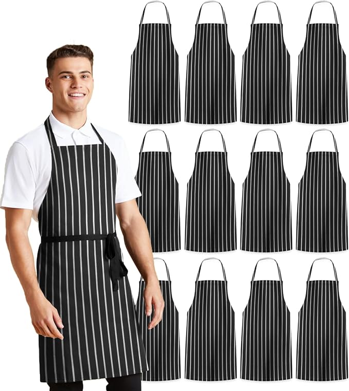 Avalon Kitchen Aprons for Men - 100% Polyester Chef Apron Women with Extra Long Ties - Cooking Aprons for Women & Mens Apron