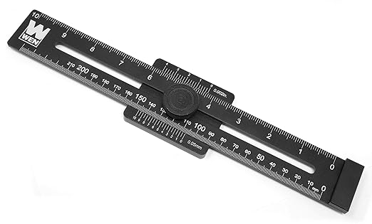 WEN ME251R 10-Inch Aluminum Offset Marking Gauge and Layout Tool with Laser-Etched Scale