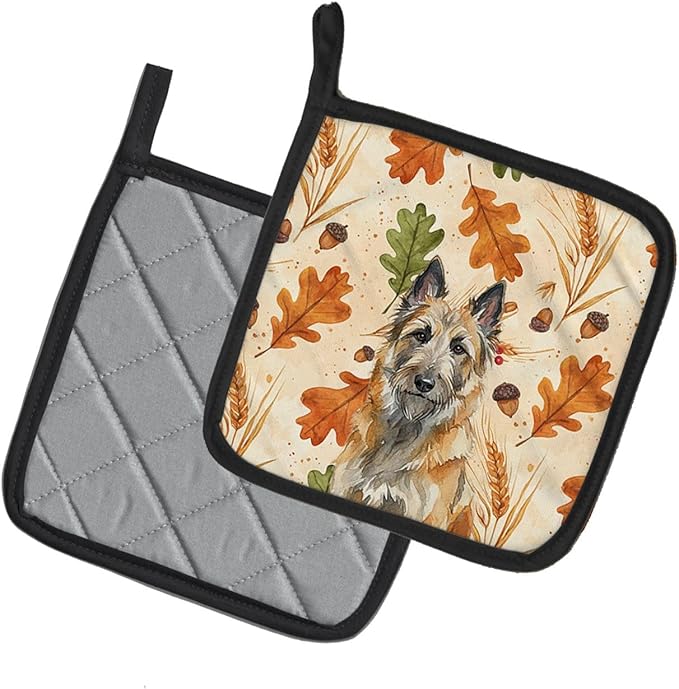 Caroline's Treasures Belgian Laekenois Heirloom Fall Pair of Pot Holders Pair 7.5x7.5 Quilted Insulated Hot Pads Decorative Kitchen Gift Made in USA