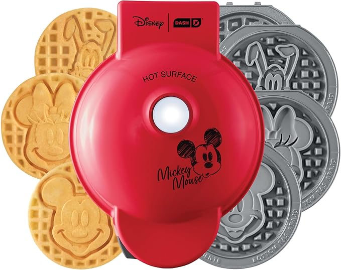 Disney | Dash MultiMaker® Mini Maker System - Electric Waffle Maker & Swappable Plates - 1 MultiMaker®, 4 Plates, Mickey Mouse & Friends Design, Aluminum