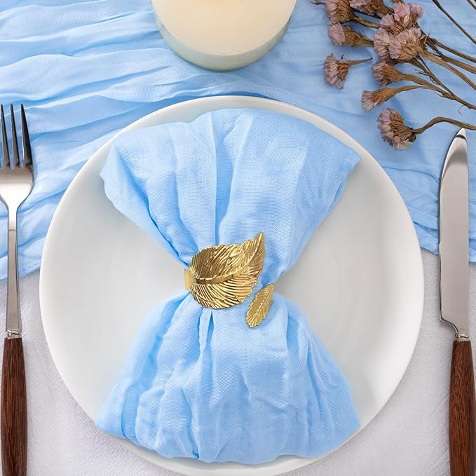 20 Pack Light Blue Cheesecloth Napkins Cloth Washable Spring Summer Baby Blue Cloth Napkins Set of 20 Bulk 21x21 Inches for Wedding Baby Bridal Shower Birthday Dinner Party Decor
