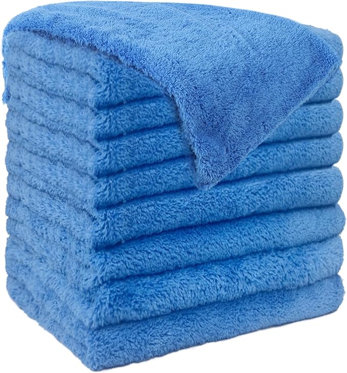 8 Pcs Highly Absorbent Microfiber Cleaning Cloth, 15.75"x15.75" Large Washable Reusable Microfiber Towel for House Floor Kitchen Car Window, Lint and Streak Free