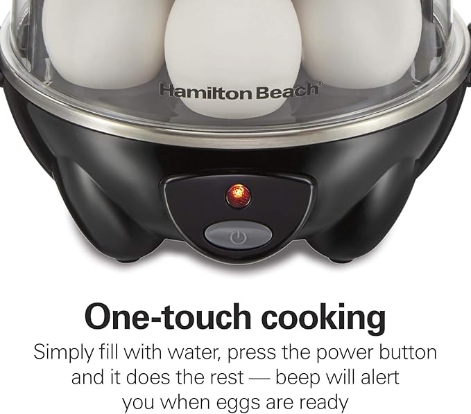 Hamilton Beach 3-in-1 Electric Egg Cooker for Hard Boiled Eggs,Poacher,Omelet Maker & Vegetable Steamer,Holds 14,Black (25508),(Pack of 2)