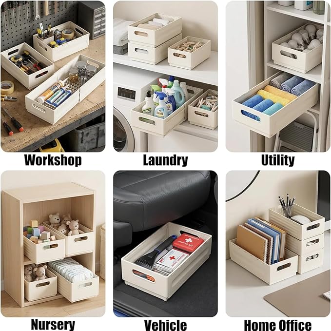2 Pack Expandable Plastic Storage Boxes, Multi-Purpose Folding Organizer, Drawer Storage Divider For Bedroom, Kitchen And Snack Storage (XL)