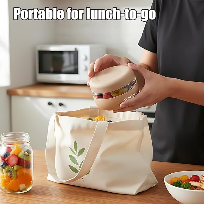 Tronco 24 oz Glass Lunch Bowl Container with Lid, Reusable Glass Food Container for Salad, Snack,Yogurt, Soup Food Storage, Meal Prep, Airtight, Leak & Spill Proof, Dishwasher Safe, BPA-Free, Set of 4