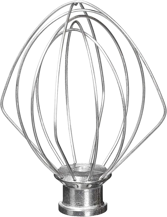 K45WW Wire Whip for KitchenAid Tilt-Head Mixer,6-Wire Whisk Attachment Replacement for 4.5QT/5QT Models K45SS KSM110 KSM75 KSM90 KSM100, Aluminum Head with Stainless Steel Wires, Hand Wash Only