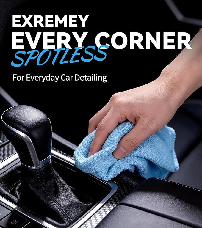 10-Pack (16"x16") 420GSM Premium Edgeless Microfiber Towels for Cars, Ultra-Soft Absorbent, Scratch-Free, Lint-Free, Professional Detailing Cloth for Home Cleaning, Trucks and More, Sky Blue
