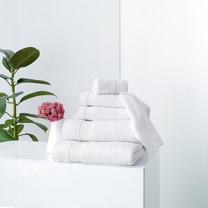 Classic Turkish Towels CTT - 12 Piece Family Towel Set for Bathroom, 100% Turkish Cotton, Quick Drying, Absorbent & Comfy, Includes 4 Bath Towels, 4 Hand Towels, & 4 Washcloths | (White)