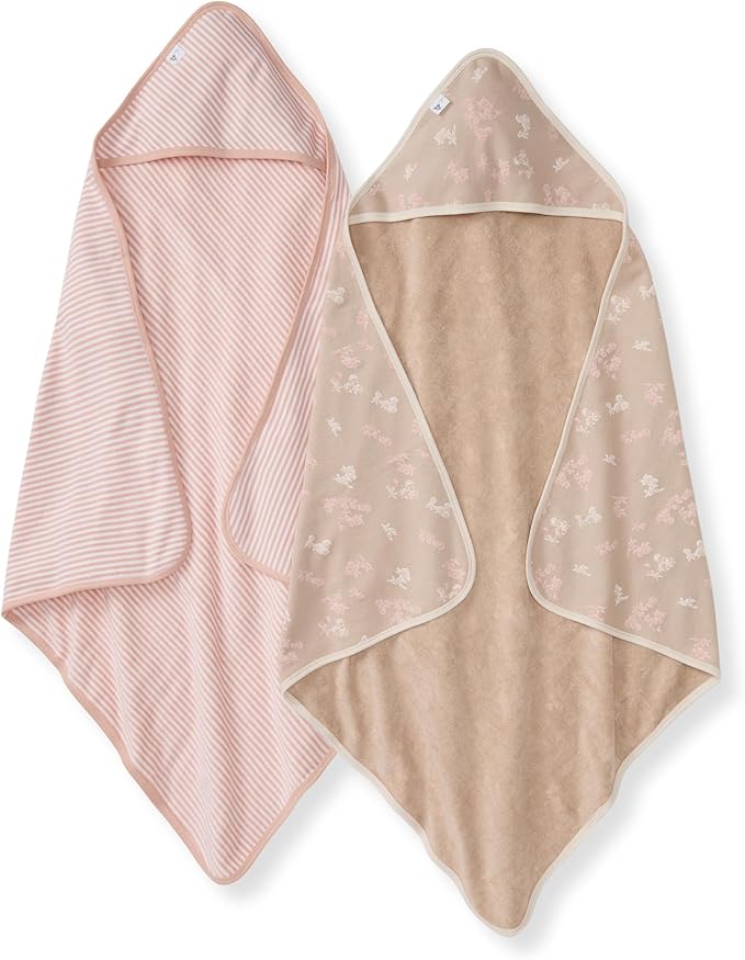 Hooded Towels, Absorbent Knit Terry, Super Soft Single Ply, 100% Organic Cotton