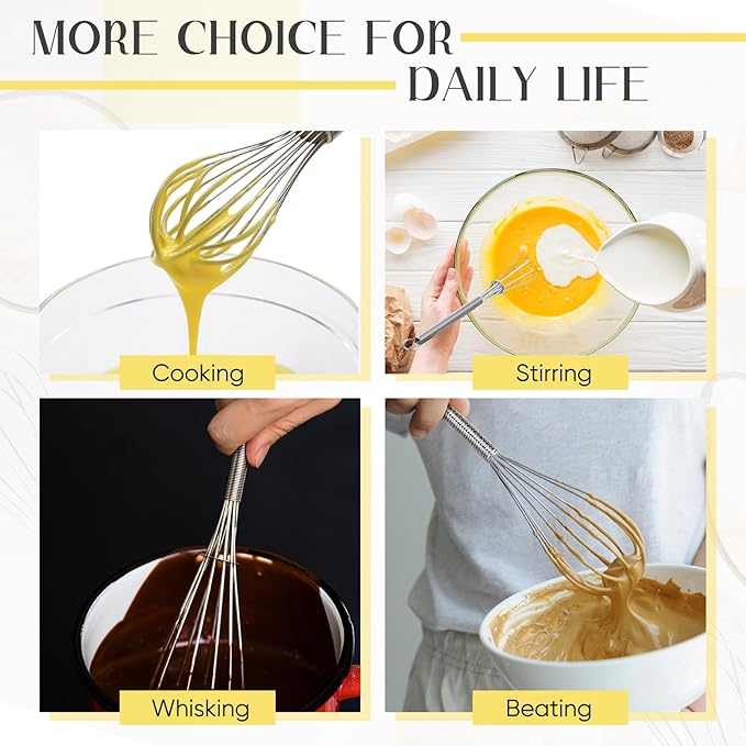 Baderke 50 Pcs Mini Whisk Bulk Small Whisks for Cooking 304 Stainless Steel Tiny Whisk for Baking, Whipping, Beating Eggs, Mixing Sauces, Blending Ingredients (6 Inch)
