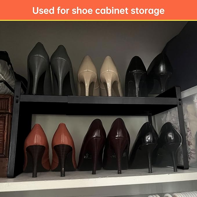 Adjustable Cabinet Shelves 9", Expandable 14~25" Metal Shelving for Pantry & Kitchen Organization (1Pcak)