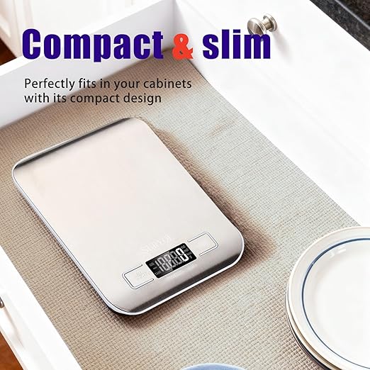 Food Kitchen Scale High-Precision Digital Scale Accurate Weighing for Baking & Cooking Enthusiasts(Silvery & Grayish Green)