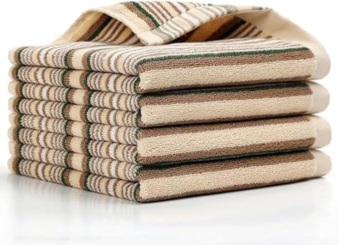SALAS Premium Cotton Kitchen Dish Towels for Drying Dishes,Large Long Kitchen Hand Towels, Thick Highly Absorbent Dish Clothes Tea Towel Sets with Hanging Loop, 16" X 26", 4 Pcs