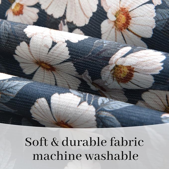 Cute Floral Aprons for Women with Pockets,Cotton Adjustable Neck Strap Apron for Kitchen Cooking Baking Gardening