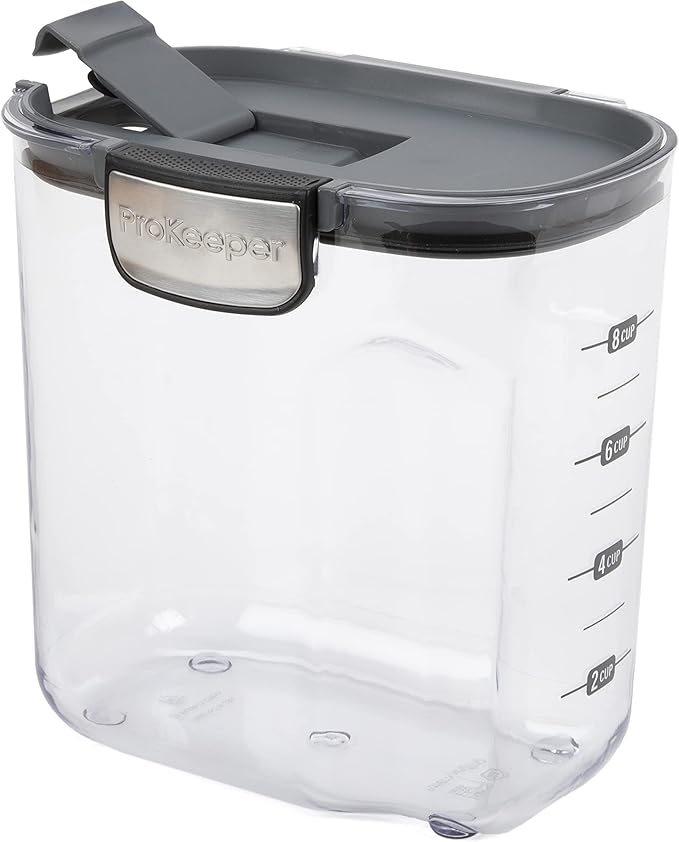 ProKeeper+ By Progressive International Clear Plastic Airtight Food Baker's Kitchen Storage Organization Container Canister Set with Magnetic Accessories (Sugar 2.5-Quart)