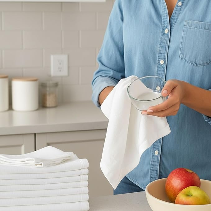 LITO LINEN AND TOWEL Flour Sack Towels - 100% Cotton Tea Towels for Crafts, Dish Towels for Kitchen, Embroidery, Cleaning, Baking (Pack of 3) - 18"x 28"