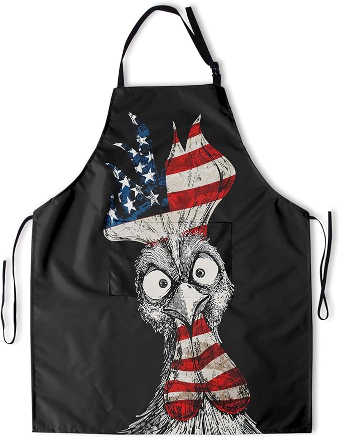 Funny Apron Polyester Grooming Aprons with Pocket for Cooking Kitchen Grilling Adults