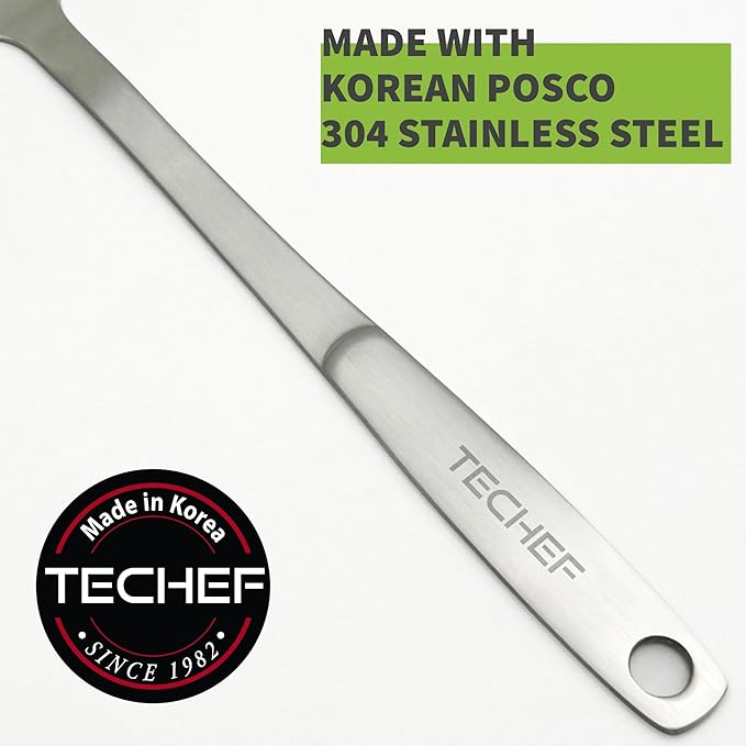 ChefCore Stainless Steel Solid Turner Spatula, Made in Korea (4-Piece Set)