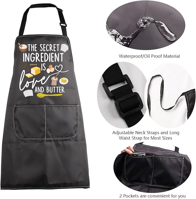 MBMSO Baking Apron the Secret Ingredient is Always Love Apron Baker Gifts Baking Cooking Gifts for Bake Lover Kitchen Apron