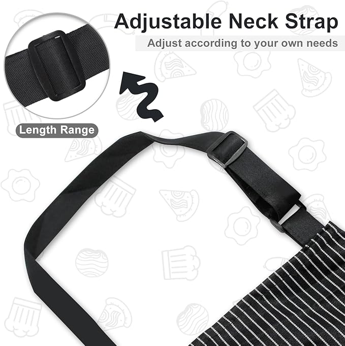 VALOME 2 Pack Kitchen Aprons, Apron for Cooking with 2 Pockets, Unisex Adjustable Neck Strap Chef Aprons for Men Women