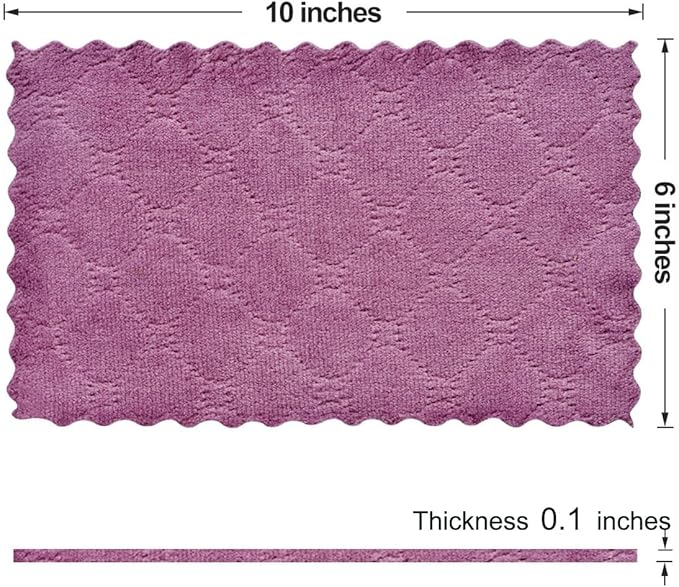 OstWony 12PCS Kitchen Towels Dish Towels, Multipurpose Reusable Dish Cloths, Double-Sided Microfiber Cleaning Rags for Furniture, Tea, Bowl, 10x 6 inch