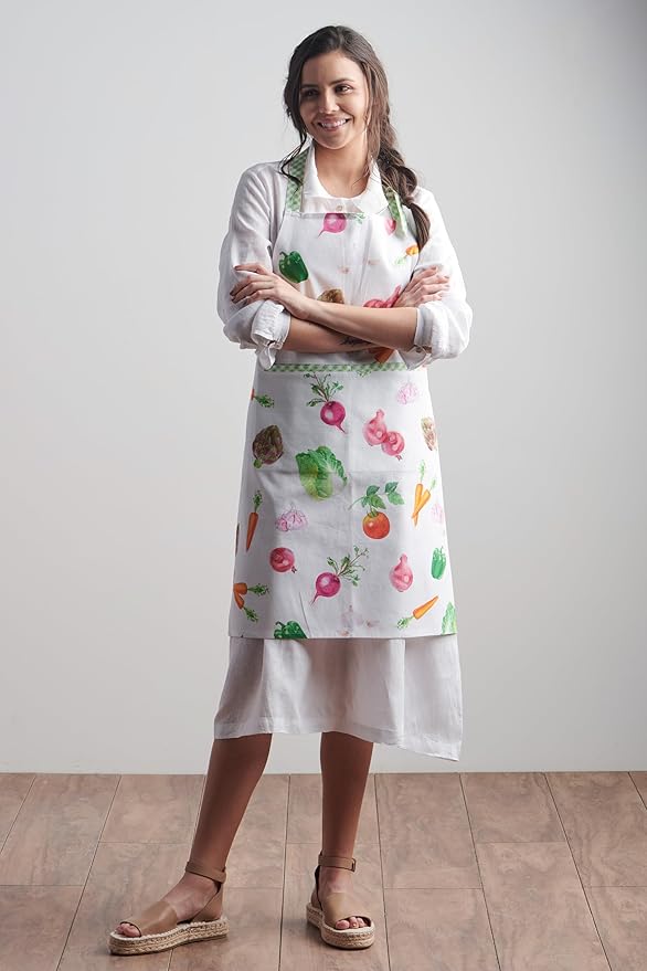 Maison d' Hermine 100% Cotton Apron for women with Pocket Kitchen Chef Apron for Men Cooking Mothers Day Gifts