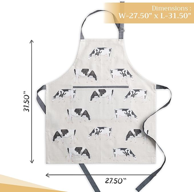 Maison d' Hermine 100% Cotton Apron for women with Pocket Kitchen Chef Apron for Men Cooking Mothers Day Gifts