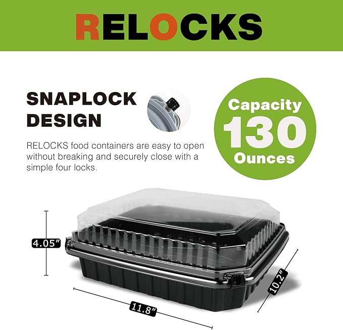 Ultra Cold Freezer Containers (-30°C/-22°F) - 10 Packs, 12" x 10" x 4", Microwave & Freezer-Safe, Perfect for Frozen Meat, Seafood, and Hot Meals