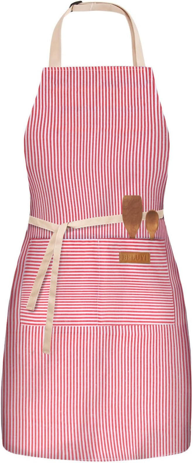 BeLuyi Adjustable Bib Apron with 2 Pockets Chef Cooking Kitchen Restaurant Aprons for Women Men