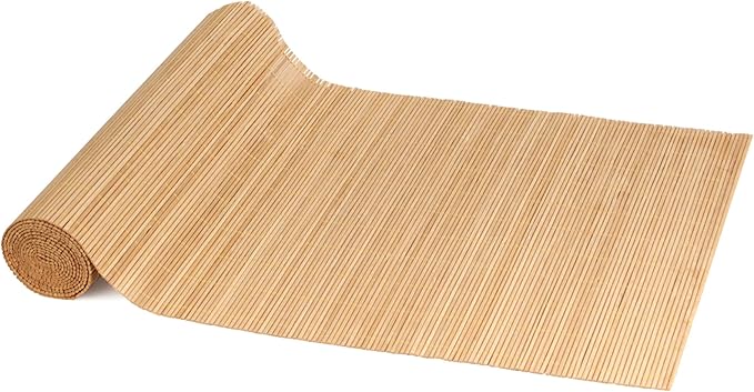 BambooMN Carbonized Bamboo Matchstick Natural Table Runner, Home Décor, 2 Pieces