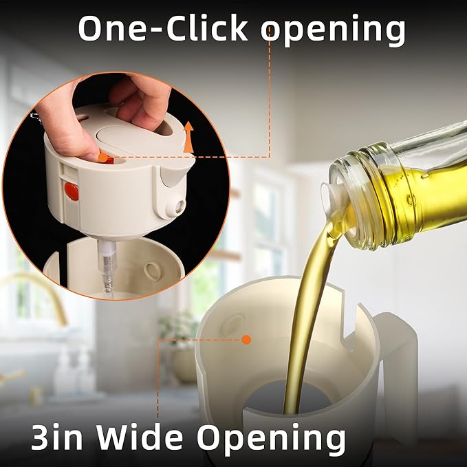 Costop Oil Sprayer for Cooking, 2025 Large Advanced Olive Oil Dispenser Bottle,500ml/17oz Glass Olive Oil Sprayer,2 in 1 Even Spray with Portion Control for Kitchen, Air Fryer, Salad, BBQ - White