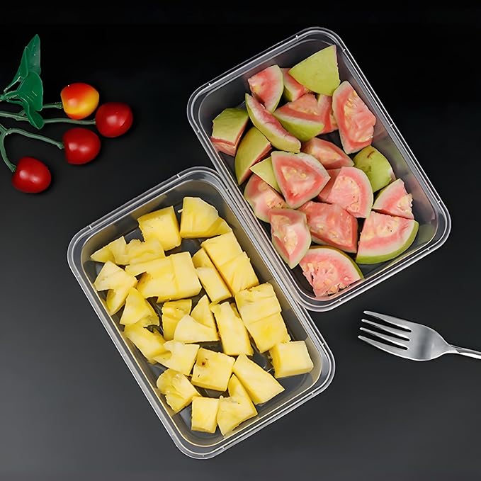 Tosnail 50 Pack 25 oz. Plastic Food Storage Containers with Lids Meal Prep Containers - Clear