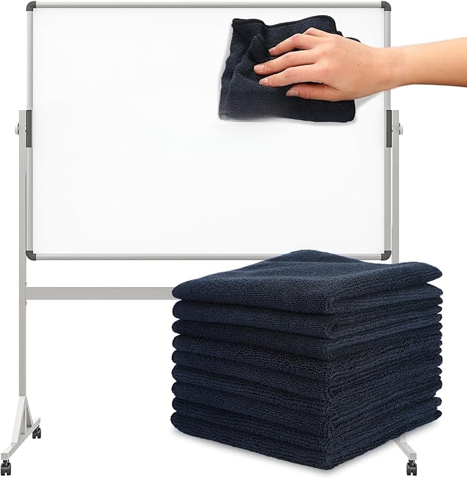 Tanlade Cleaning Cloth Dry Erase Cloth Cleaning Rags Reasonable Kitchen Towels Microfiber Towels Cars Wash(12 x 12 Inch,Black,10 Pcs)
