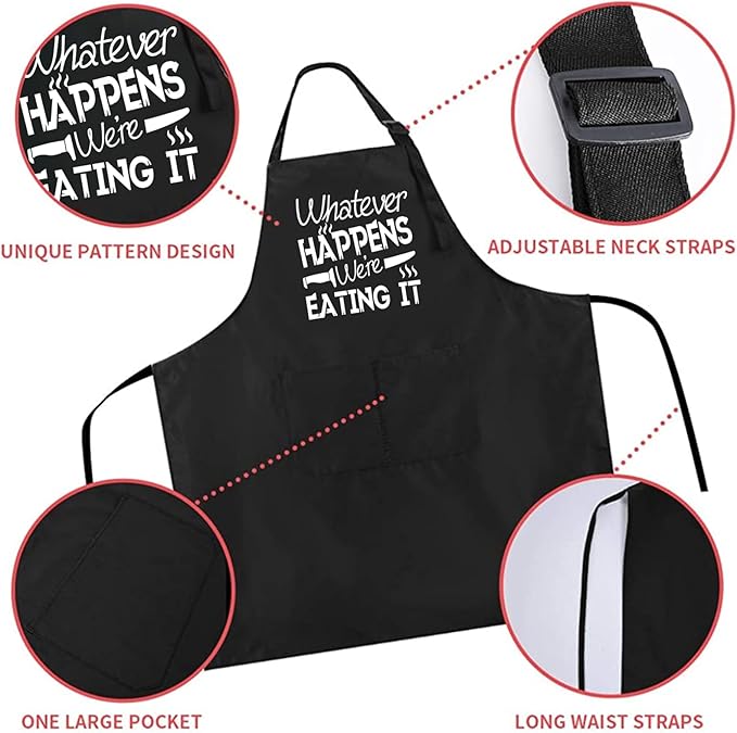 Rosoz Funny Grill Aprons For Men, Dad, Husband, Him - Aprons For Men With Pockets,Father's Day Gifts – BBQ Cooking Chef Apron