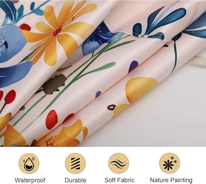Floral Apron Women, 2 Pack Aprons for Women with Pockets, Waterproof Kitchen Apron Aprons for Cooking, Baking