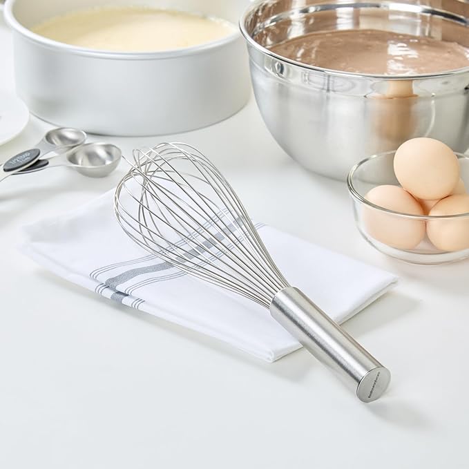 Met Lux 12 x 2.5 x 2.5 Inch Baking Whisk With Ergonomic Handle - Dishwashable Stainless Steel Whisk For Whipping Or Cooking