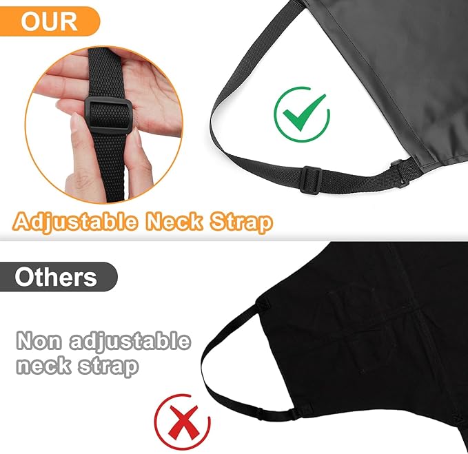 Gotega Waterproof Rubber Vinyl Apron Adjustable Dishwasher Apron - Apron for Women Men Heavy Duty Work Apron