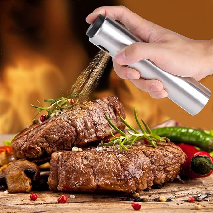 Olive Oil Sprayer, Olive Oil Spray Bottle for Cooking Stainless Steel Refillable Food- Oil Spray Bottle Vinegar Bottle Kitchen Olive Oil Jar for Cooking