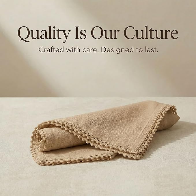 ACCENTHOME Brown Cloth Napkins Set of 12 18x18 inch Cotton Dinner Napkins - Washable Soft Premium Hotel Quality Reusable Napkins Perfect Table Napkins for Family Dinners, Weddings & Everyday Use