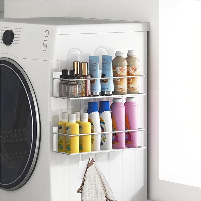 Magnetic Spice Rack For Refrigerator, Space Saving Magnetic Shelf For Fridge White 4 Pack