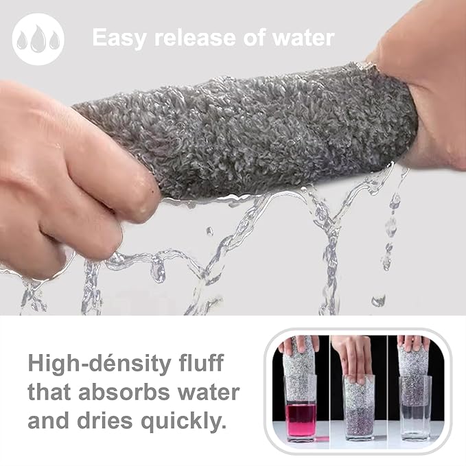 20 Pack Super Absorbent Dish Cloths Coral Velvet Microfiber Kitchen Towels Lint-Free Nonstick Oil Reusable Washable Fast Drying Rags 9.84"x9.84" Multipurpose Cleaning Dishcloths for Dishes Countertops
