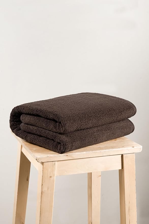 SALBAKOS Luxury 100% Turkish Cotton Bath Sheets 40x80 in Oversized Extra Large Bath Towels Thick Soft Absorbent Turkish Towel for Spa Beach (Pack of 1, Chocolate, Jumbo Bath Sheet)
