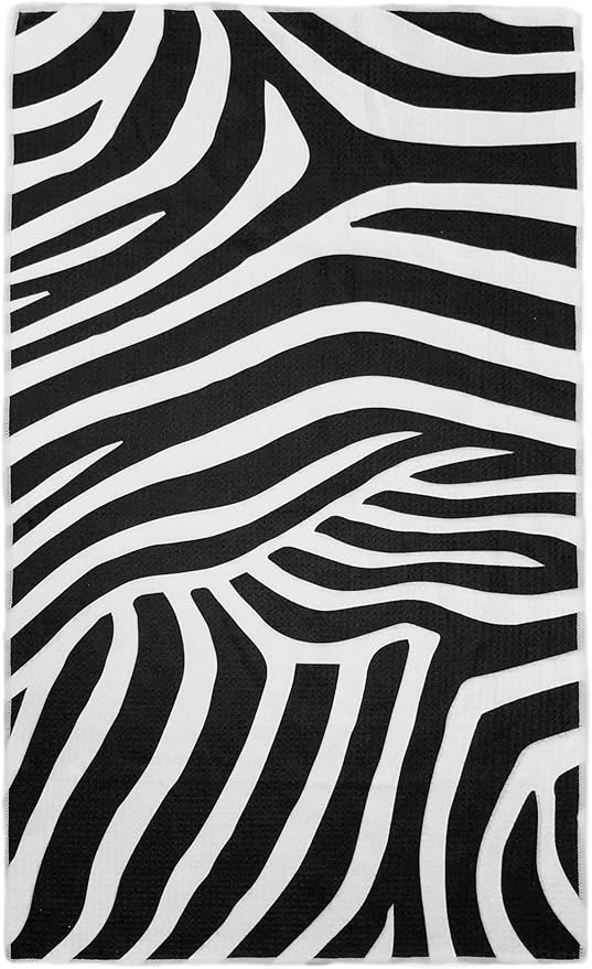18” x 30” Highly Absorbent Kitchen Towels, Quick Dry Microfiber Tea Towel, Dish Towels for Kitchen Drying, Ultra Soft Premium Hand Towels (Black Stripes, 18" x 30" (1 Pack))