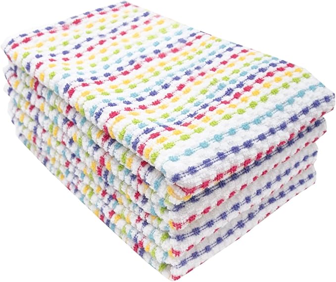 Ritz Pebble Bar Mop Towels: Highly Absorbent and Super Soft, 100% Cotton, Durable Super Absorbent Kitchen Bar Towels for Wiping Tables and Counters, 16x18, 4-Pack, Summer
