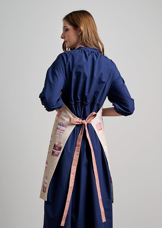 Maison d' Hermine 100% Cotton Apron for women with Pocket Kitchen Chef Apron for Men Cooking Mothers Day Gifts