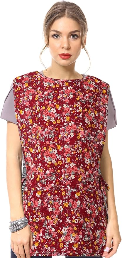 Women Cobbler Apron with 2 Pockets, Vintage Floral Aprons for Women Chef Apron for Baking, Cooking, Gardening