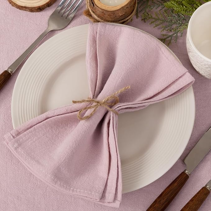 Socomi Cloth Napkins Pink Easter Spring Washable Reusable Bulk Linen Cotton Napkins Set of 4 17"x17" for Wedding Party Bridal Baby Shower Birthday Dining Table Decorations