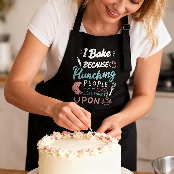 Defresit 2 Pack Funny Baking Aprons for Women Men – Kitchen Cooking Aprons with Pockets, Birthday Mothers Day Baking Gifts for Baker, Mom, Wife | Thanksgiving, Christmas